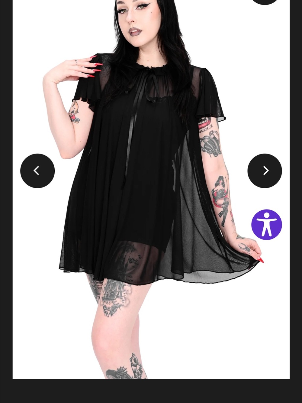 Foxblood Sophie Mesh Dress with Tie Neck